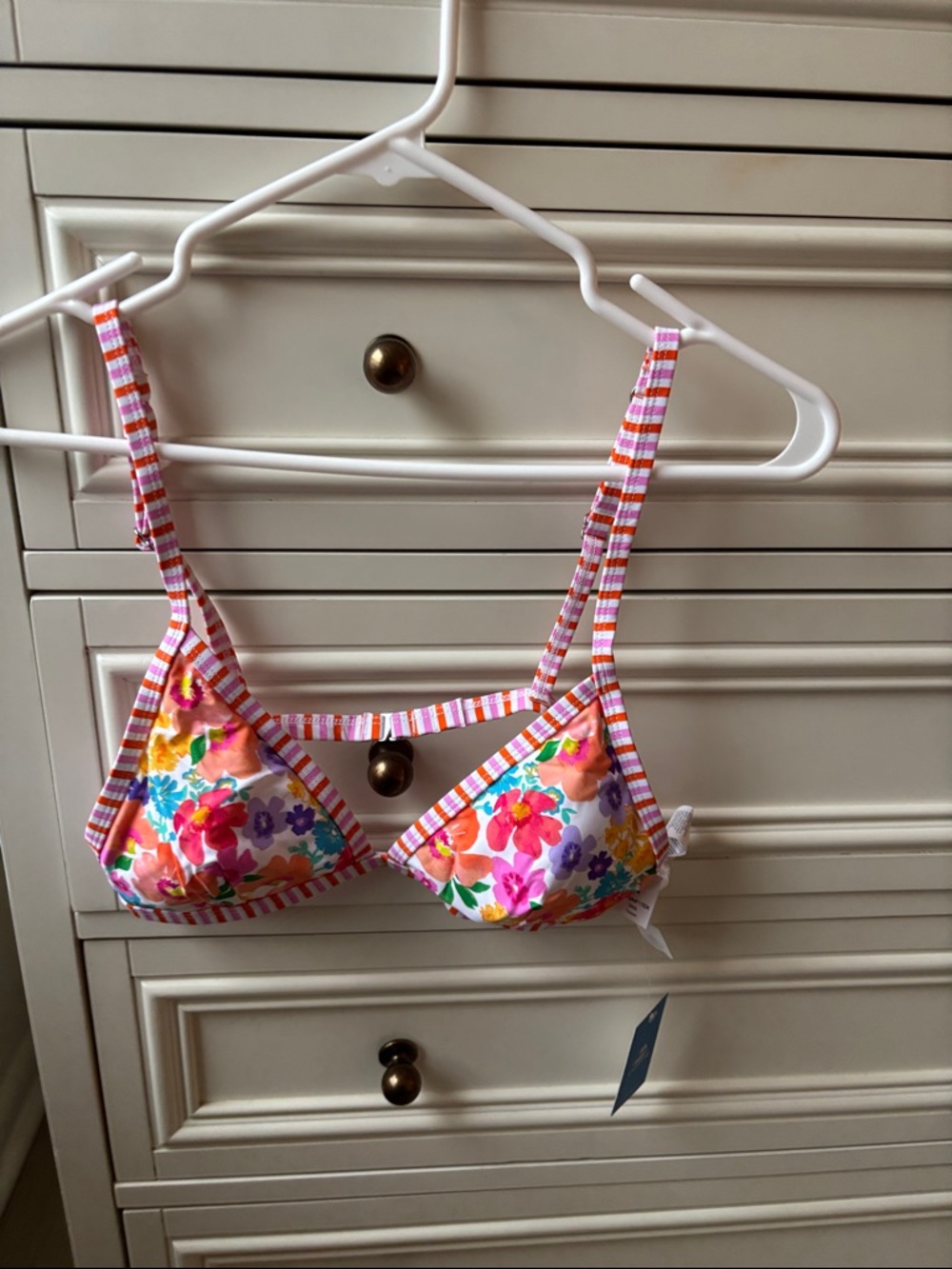 Cupshe Pink Orange Floral Triangle Bikini Set